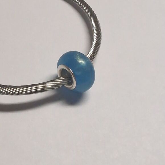 Blue Glittery Charm for Pandora Style Bracelet - Picture 4 of 4